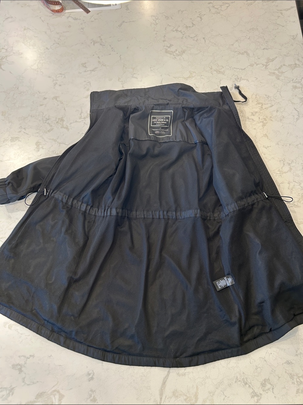 Lucky Brand Women’s Black Anorak Hooded Raincoat Minimalist Large - Picture 14 of 16